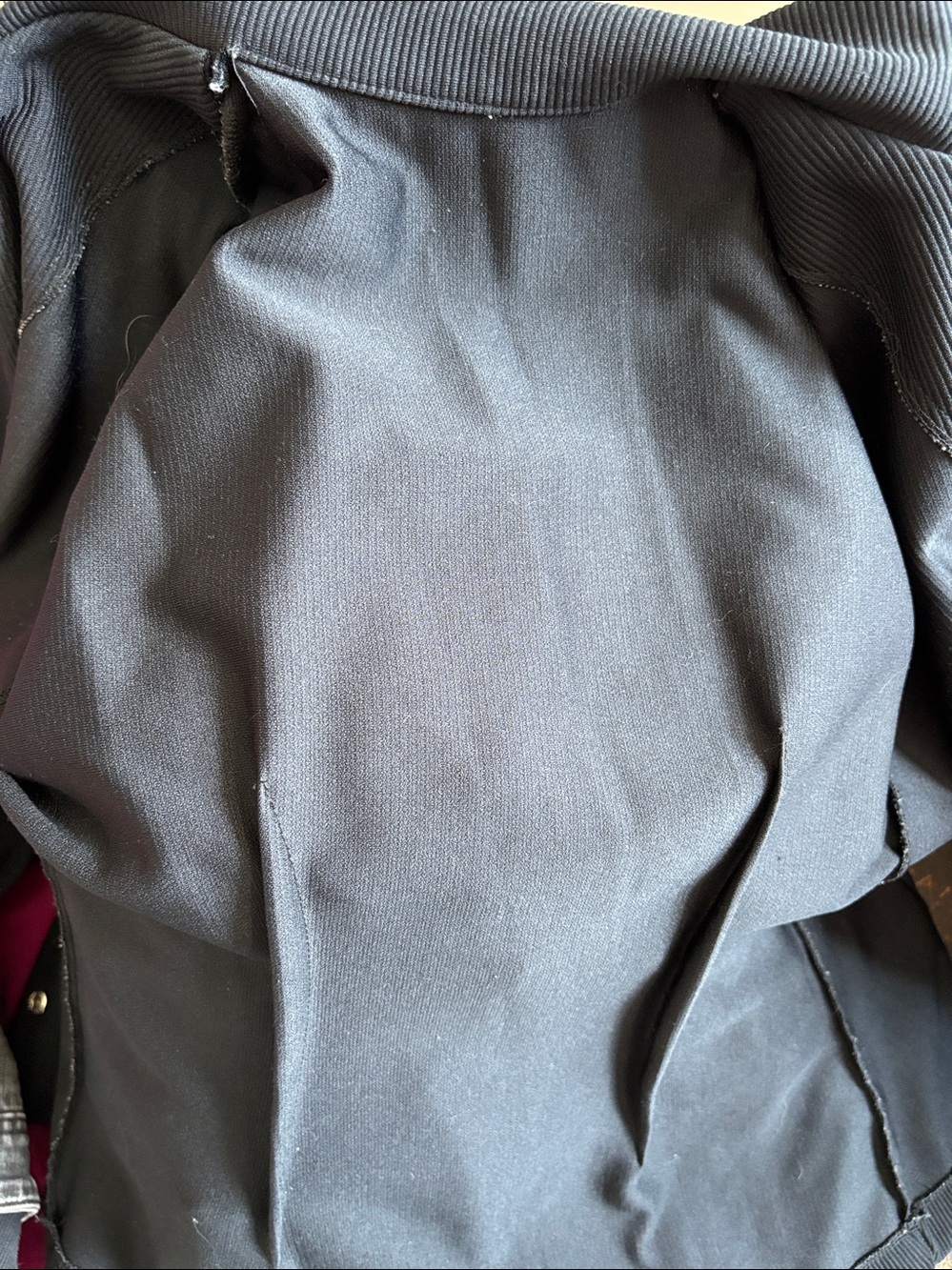 Blazer  Jacket  Double-Breasted Silvertone snaps Ribbed polyester women’s size S - Picture 11 of 11